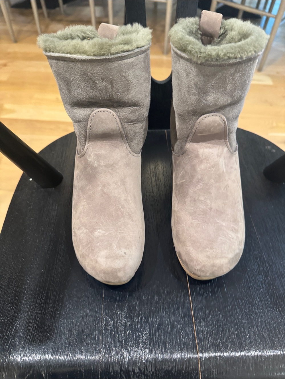 Women’s No 6 Clog Fur-Lined Ankle Boots - Taupe/Gray
